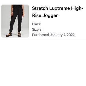 Lulu Lemon Stretch Luxtreme High-Rise Jogger
